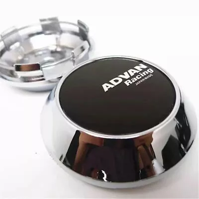 4 Pcs Set 68mm/62mm Advan Racing Style JAPAN RSII Rota CHROME Wheel Center Caps • $34.99