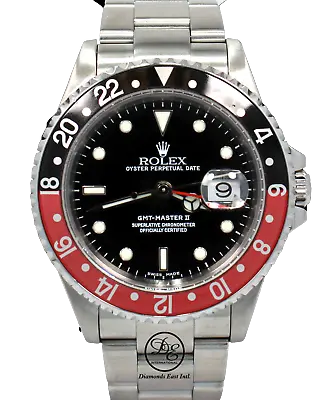 Rolex GMT-Master II 16710 Coke Black / Red Bezel 40MM Steel Oyster Watch Mint • $20028.86