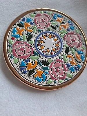 £39 • Buy Artecer Spanish Ceramic Wall Tile Hand Painted Decorative Plate With Gold Enamel