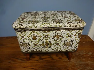 Vintage Redmon Sewing Storage Box Stool Seat Ottoman MCM Early American 18x12x15 • $23.99
