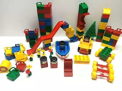 Vintage Duplo Lego - Blocks Car Boat Slide Flowers Wheels - Children's Toys - • $55.95