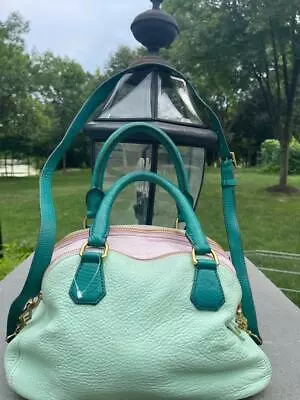 J Crew Biennial Tricolore Medium Leather Satchel Purse Mint Pink Green(500 • $97.99