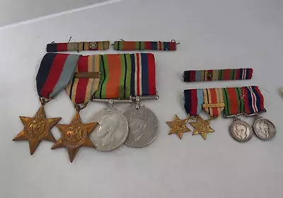 WWII Africa Star Group With North Africa Bar 1942-43 Of 4 Medals & Miniatures • £85