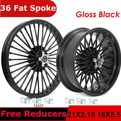 21x2.15 16x5.5 Fat Spoke Wheels Rim Set For Harley Softail Night Train Dyna FXDF • $609.88