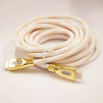 3M Long HDMI Cable Golden Stylish Design V2.0 4K Ultra HD • £5.99