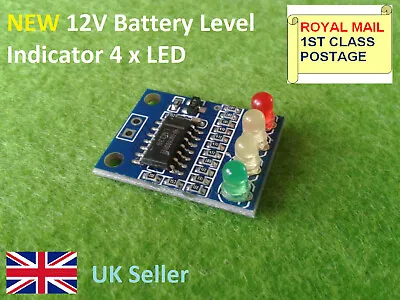 £4.10 • Buy 12V Battery Voltage Level Indicator Module 4 LED Indication  From Funbase  347-1