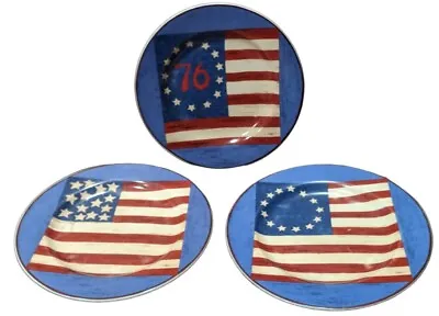 3 Spirit Of The Flag Brandon House Warren Kimble Salad Plate '76 American Flag • $19.99