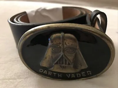 Vintage 1979 *darth Vader Black * Star Wars Movie Solid Brass Belt Buckle • $49.99