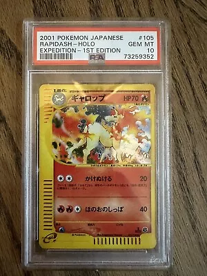 2001 Pokemon Japanese Expedition 1st Edition Rapidash Holo #105 Psa 10 • $16.50