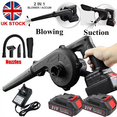 Cordless Vacuum Electric Garden Leaf Air Blower Suction Snow Dust W/ 2Battery UK • £4.20