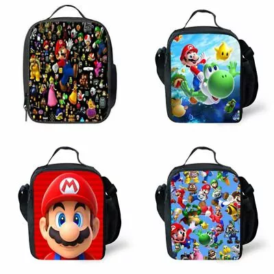 Kids Super Mario Insulated Lunch Bag Pack School Bag Food Picnic Boys Girl NEW • £2.39