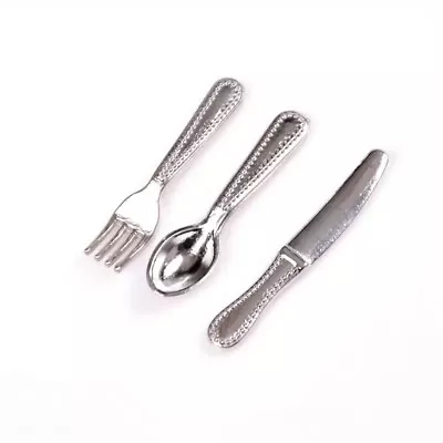 Dollhouse Miniature Silverware 6 Piece Set 2 Place Settings • $1.99