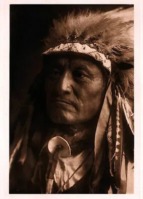 Native American Indian Chief Portrait Crazy Thunder Photo Art Print Picture • £4.50