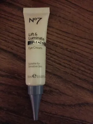 No7 Lift & Luminate Triple Action Eye Cream 15ml Unboxed • £7.99