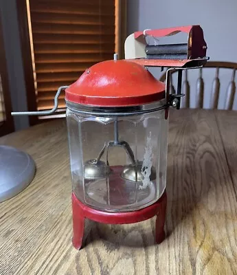 Antique Wolverine Red Metal&glass Toy Washing Machine Wringer Stand • $49