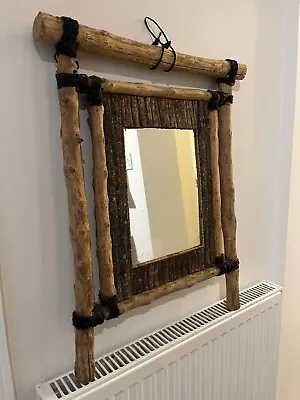 Handmade Unique Rustic Primitive Style Mirror. Home/ Pub/cafe/ Cabin/ Nautical  • £35