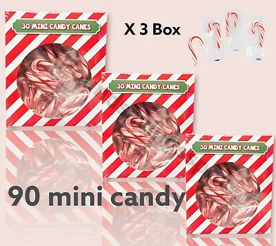 90 X Mini Candy Canes Mint Christmas Tree Decor Stocking Filler Sweet Box Xmas • £9.75