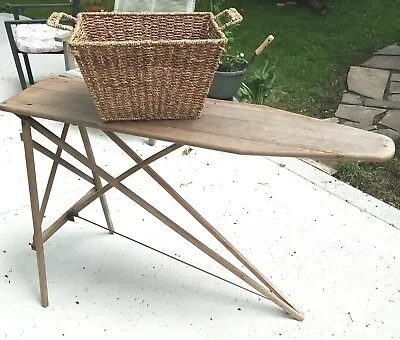 Antique Wooden Folding Ironing Board Table Vintage 47 X 12 X 32 • $78