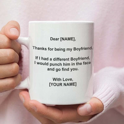 $26.99 • Buy Funny Boyfriend Mug Personalized Gift For Boy Friend Valentines Day Gift For Him