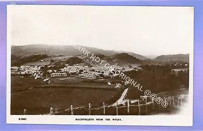 1919c VIEW OF MACHYNLLETH POWYS Montgomeryshire RP REAL PHOTO VINTAGE POSTCARD • £1.99
