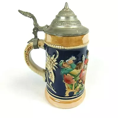 Vintage Beer Stein Pewter Lid Aktiengesellschaft Wick-Werke 1921-50s W. Germany • $39.99