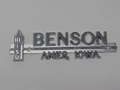 Vintage Benson Buick Ames IA Car Dealer Dealership Metal Nameplate Emblem Badge • $39.53