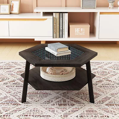 Modern Coffee Table 31.49  Hexagon Coffee Table Smart Coffee Table With Voice-A • $109