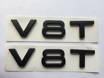 Matt Black Twin Set V8t Badge For Side Wing Car Fender 3d Logo Fits Audi • $16.12