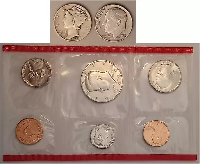 90% Silver Merc & Roosevelt Dimes (1941P & 1959P) & 1 US Mint Set (1989D) • $9.99