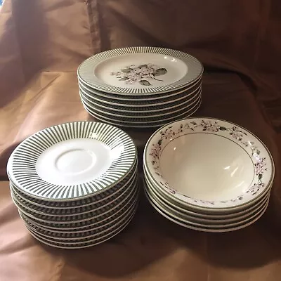 21 Pc Martha Stewart Everyday Pink Hydrangea Salad Plate/Soup-Cereal Bowl/Saucer • $25