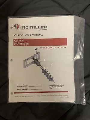 McMillen Auger 75D Series Operator’s Manual • $20