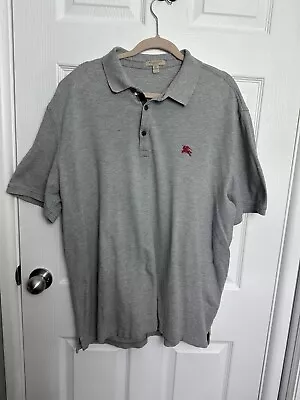 Burberry London Mens Polo Shirt Grey Sz XXL 2XL 100% Cotton • $75