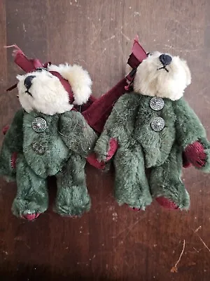 2 Vintage Boyds Bears Angel Teddy Bear Plush 6  Jointed Posable Ornament Cute Vt • $8