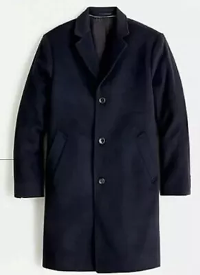 NWT J Crew Ludlow Insulated Topcoat Wool-Cashmere Sz 38S Navy #AA149 • $149.99