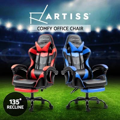 $129.96 • Buy Artiss Gaming Office Chair Leather Executive Computer Chairs Recline Footrest