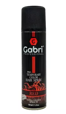 Gabri Professional Pro Temporary Colour Hair Spray Red (150ml) Wash Out Hair Dye • £7.99