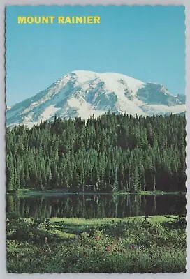 Mt Rainier Washington~View From Reflection Lake~Continental Postcard • $2.70