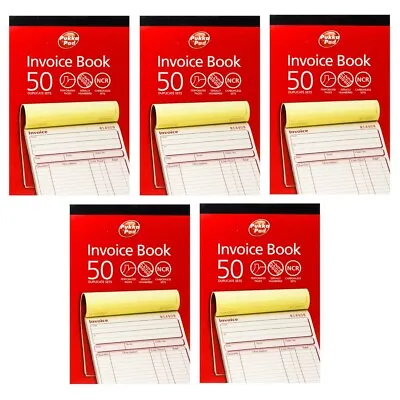 5x Pukka Pad NCR Carbonless Duplicate Invoice Book 137x203mm (DCU5842) • £14.99