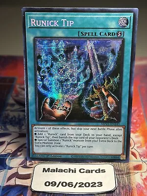 Yugioh X1 Runick Tip MP23-EN241 Prismatic Secret Rare 1st Edition (Near Mint!) • $5.99