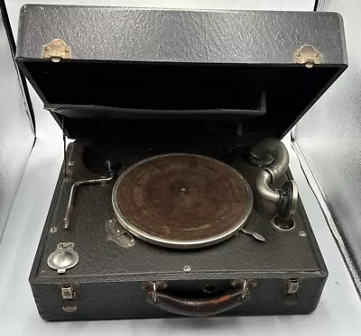 Antique Portable Victrola Phonograph Working 16.5” X 12.5” • $0.99