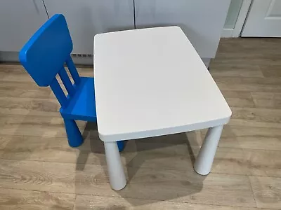 IKEA Mammut Children’s Kids Play Table And Chair Aged 3 - 6 Years Indoor Outdoor • £25
