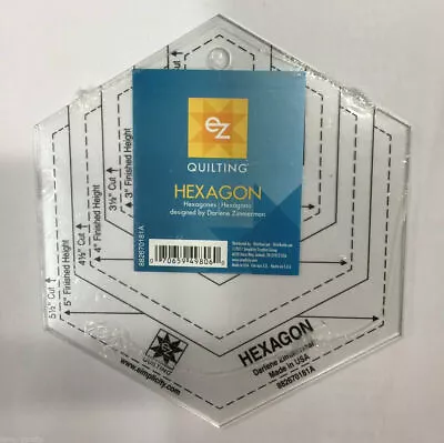 EZ Quilting Hexagon Acrylic Template Quilting Simplicity • £6.99