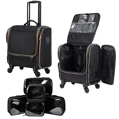 Stagiant Rolling Makeup Train Case Professional Makeup Case Travel Cosmetic... • $112.81