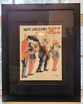 Leo Meiersdorff Framed Hand Colored New Orleans Jazz • $37.99