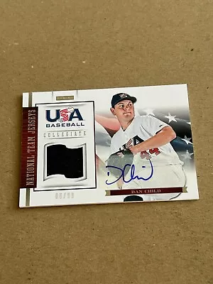 2012 USA Baseball Auto Jersey #d/99 Dan Child Signature Autograph • $1.99