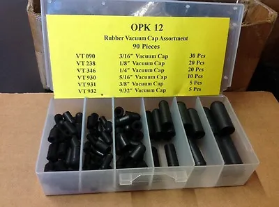 $17.55 • Buy Opk12 Vacuum Cap Assortment Rubber 90 Pieces New