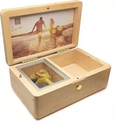 18 Note Wind Up Solid Wood Jewelry Music Box With Photo Frame • $102.45
