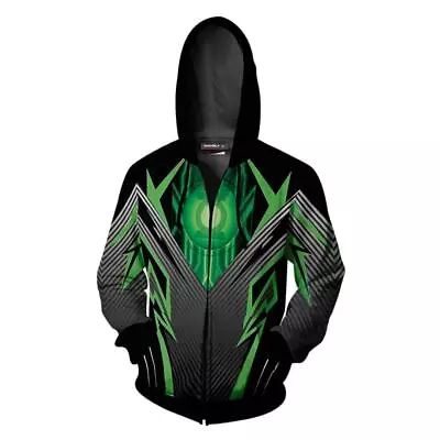 2022 Green Lantern 3D Hoodie Cosplay Hal Jordan Superhero Jacket Coat Costumes • $18.53