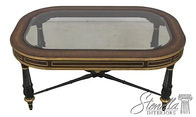 $2395 • Buy L59208EC: EJ VICTOR Regency Style Inlaid Glass Top Coffee Table