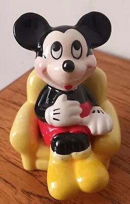 £15 • Buy Ceramic Disney Mickey Mouse In Yellow Easy Chair - Salt & Pepper Set